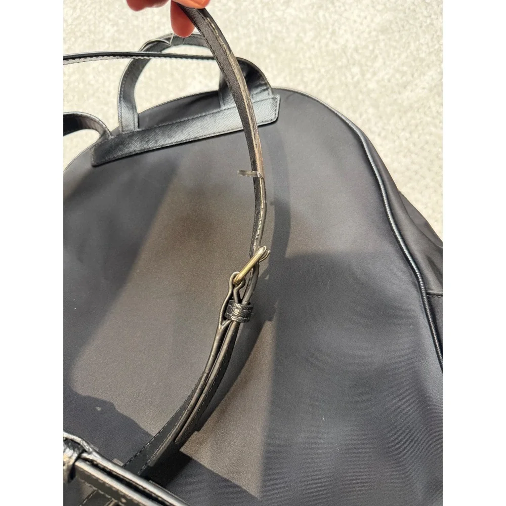Kate Spade New York Black Nylon Backpack Gold Hardware Office Travel School